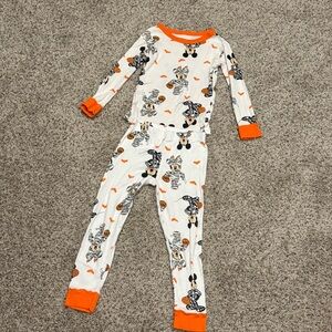 Disney Mickey and Minnie Mouse Halloween Orange and White Pajama Set Size 5T